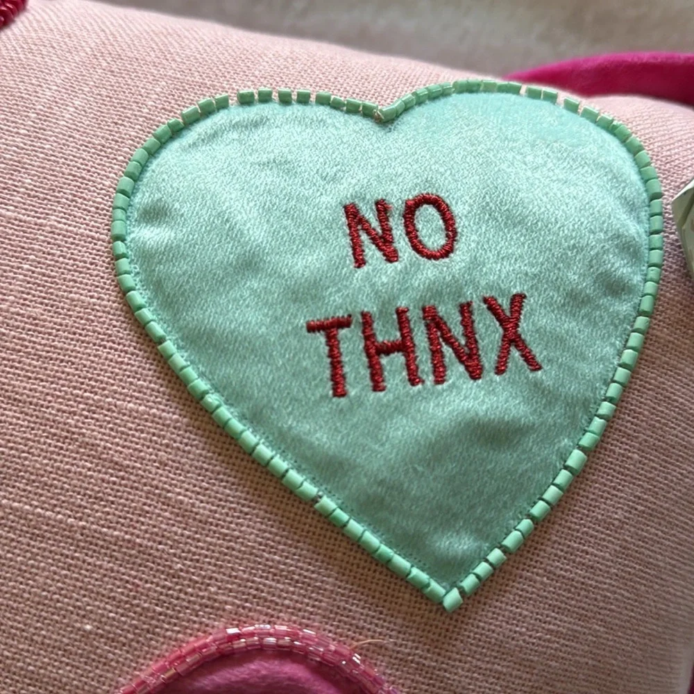 Cupcakes and Cashmere Valentines Conversation Heart Pillow